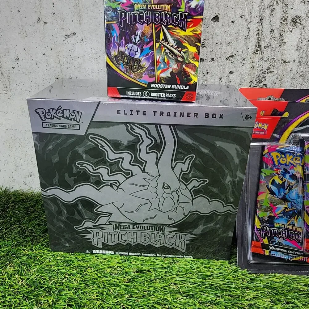 Pokemon TCG Mega Evolution Pitch Black ETB, Booster Bundle, Blister Lot Bundle
